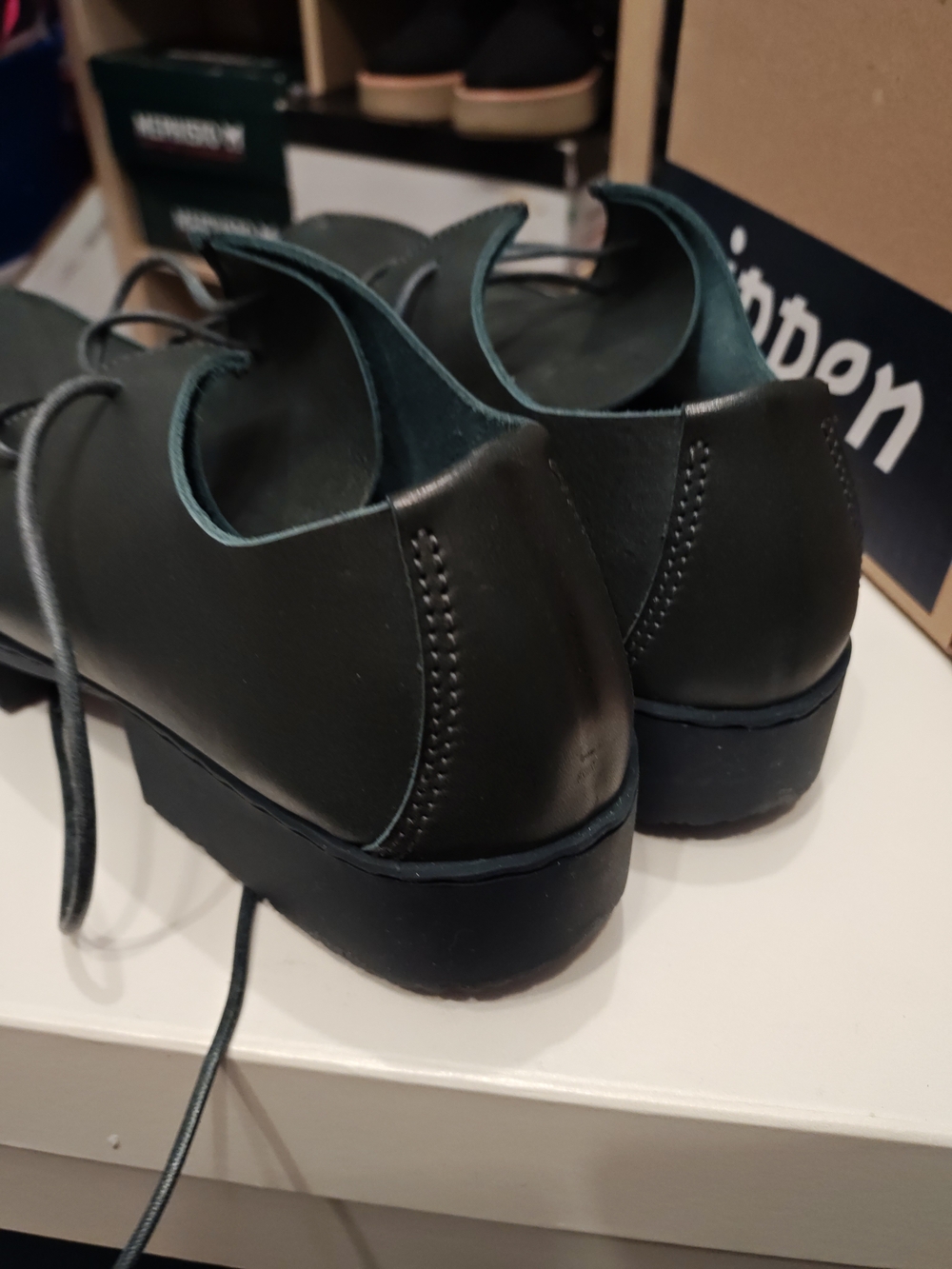 Classic Trippen Leather Lace-Up Shoes in Dark Green 39 - Picture 3 of 15